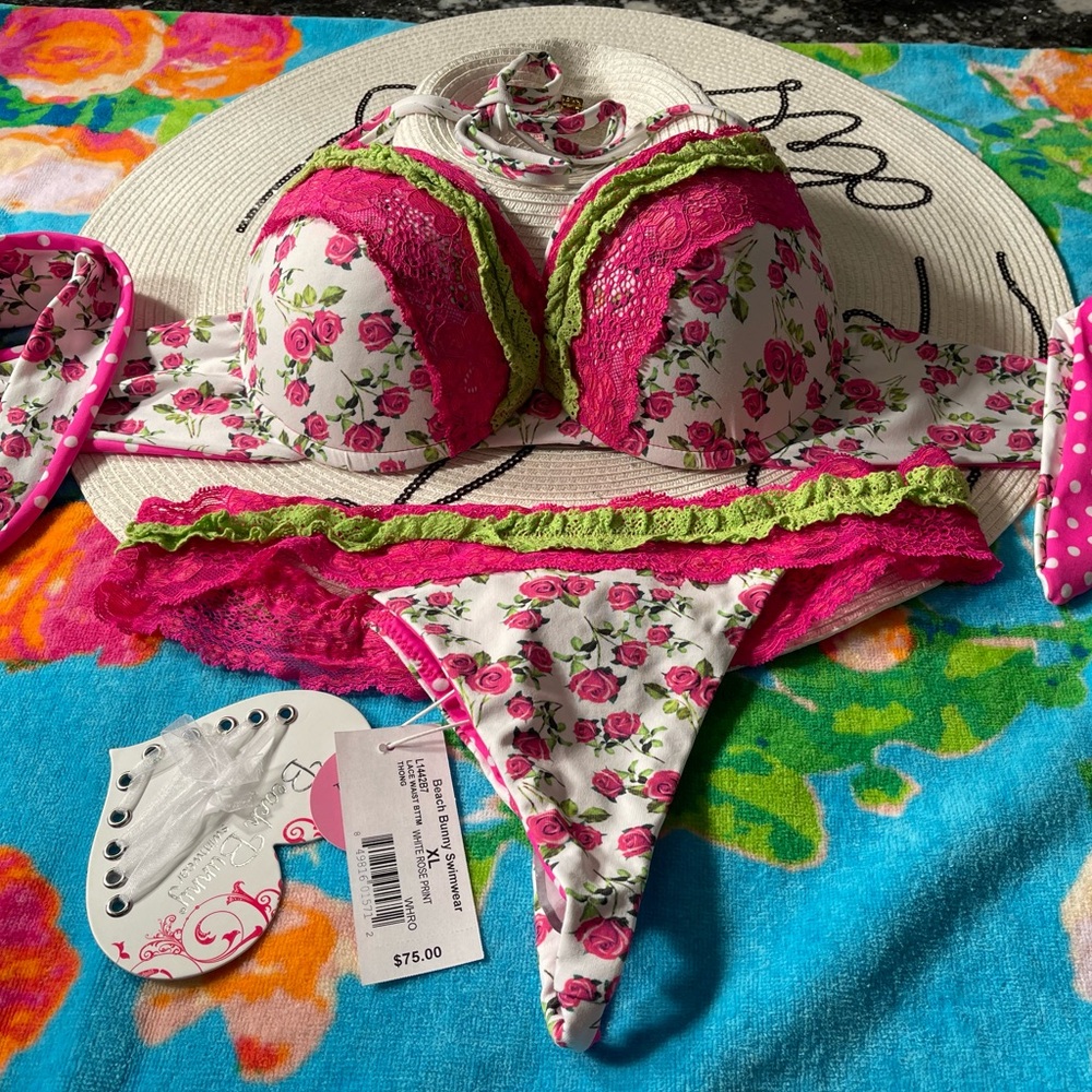 NWT beach bunny bikini made in USA XL set Garden of Eden - Picture 5 of 11